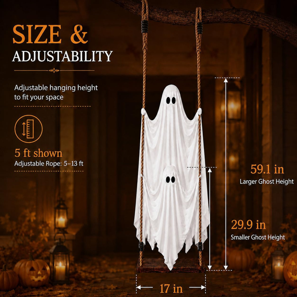 Hanging Ghost Decorations Outdoor