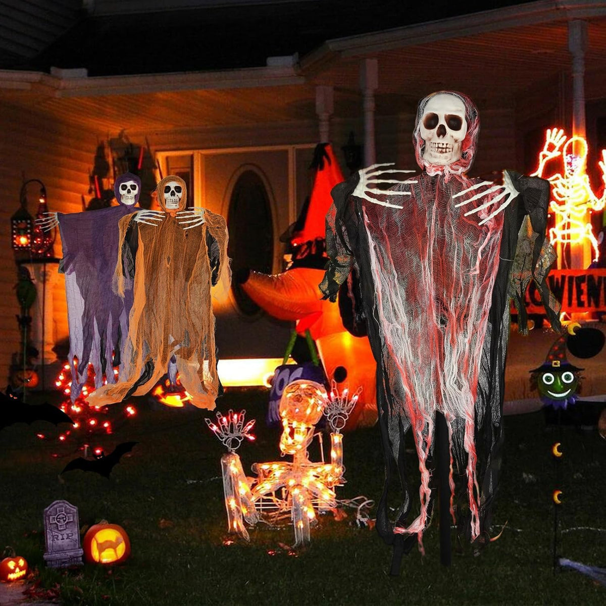 Outdoor Skeleton Ghost With 8 Modes Lights