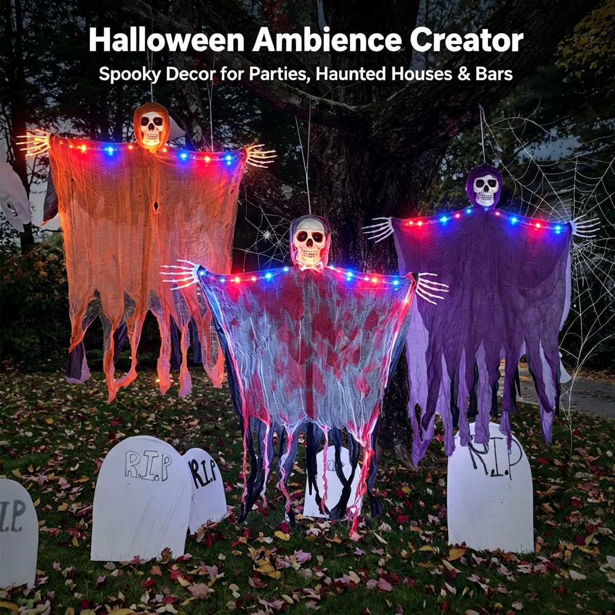 Outdoor Skeleton Ghost With 8 Modes Lights