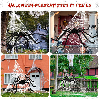 Halloween Decorations Outdoor Spider Webs:1Pcs Giant Spiders-Outdoor Use